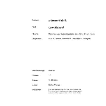 x-dream-fabrik User Manual Cover